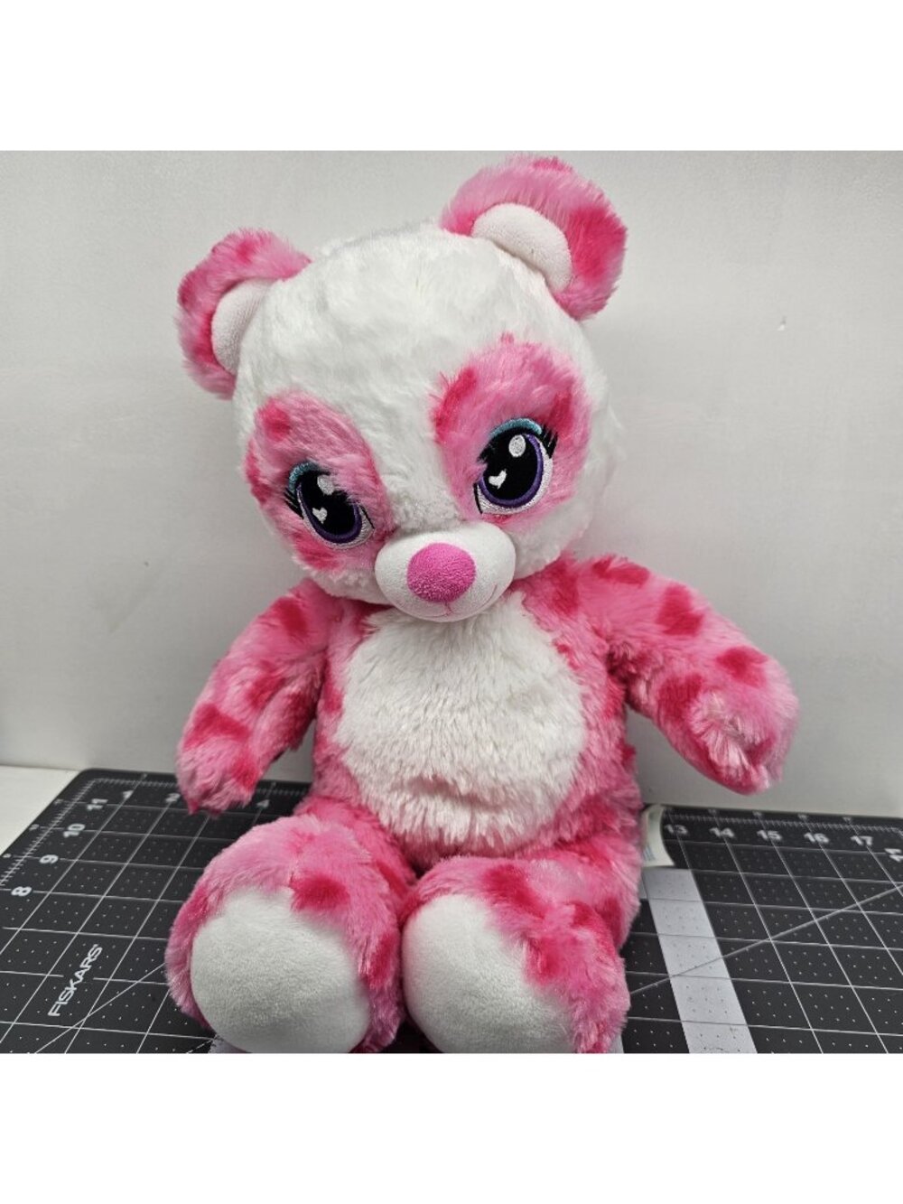 Build A Bear Sweet Scent Panda White Pink Hearts Plush Teddy Doll Toy 16"
